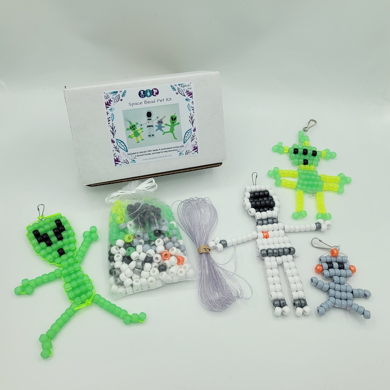 Ink and Trinket Kids Space Bead Pet Animals, Pony Bead Crafts